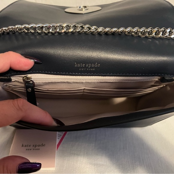 Kate Spade light denim Amelia jeweled medium convertible flap shoulder bag - Picture 9 of 13